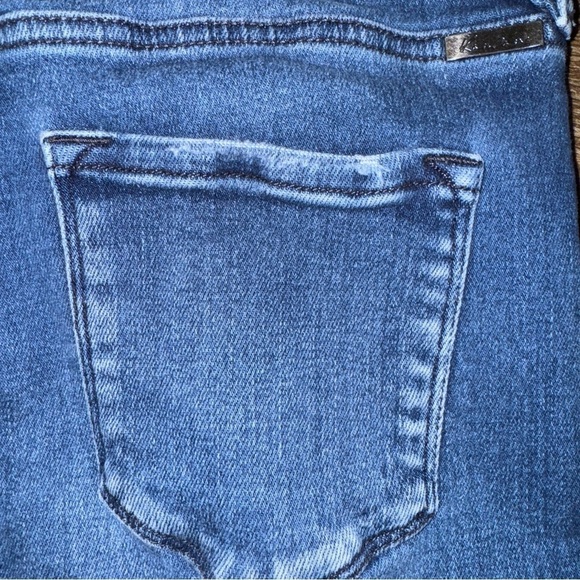 Kancan Women’s 28X 24 Frayed High Waist Dark Wash Stretch Whiskering  Blue Denim - Picture 4 of 10